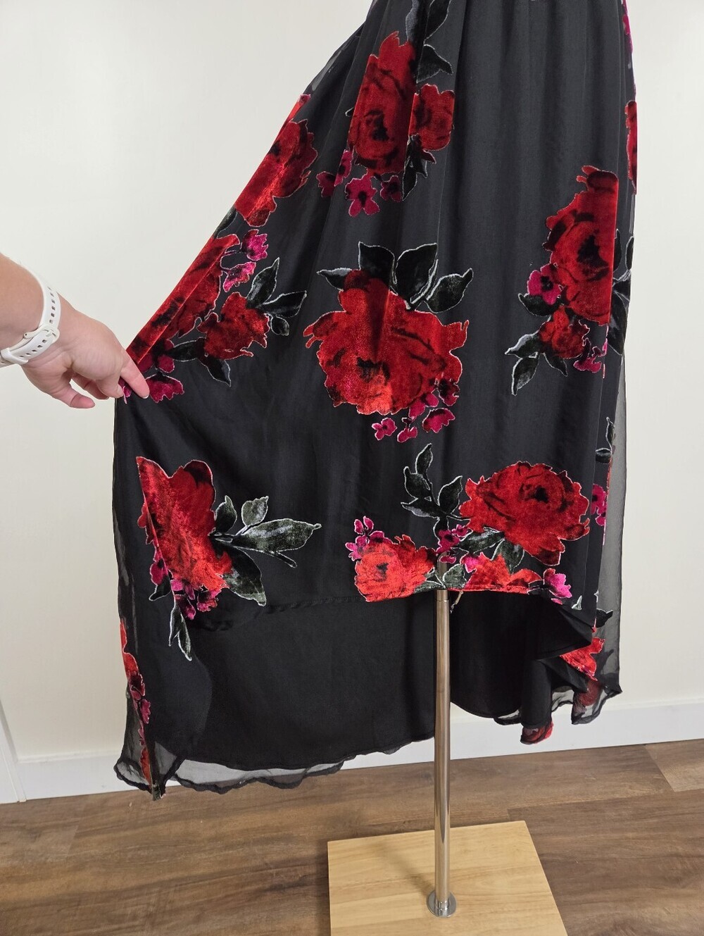Betsey Johnson Floral High Low Corset Midi Dress Size Small Formal (u) - Picture 5 of 14